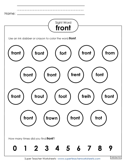 Dab or Color: Front Dab or Color: Front