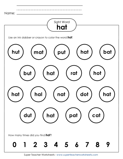 Dab or Color: Hat Dab or Color: Hat