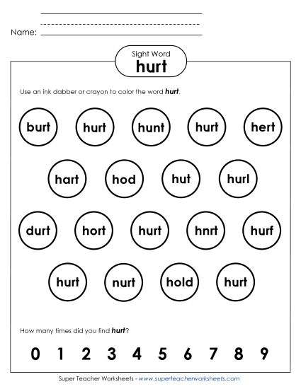 Dab or Color: Hurt