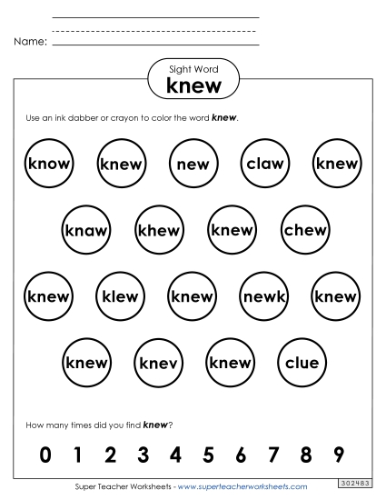 Dab or Color: Knew