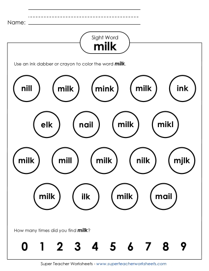 Dab or Color: Milk Dab or Color: Milk