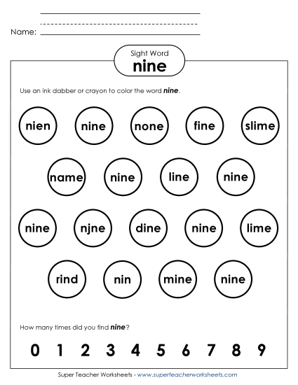 Dab or Color: Nine Dab or Color: Nine