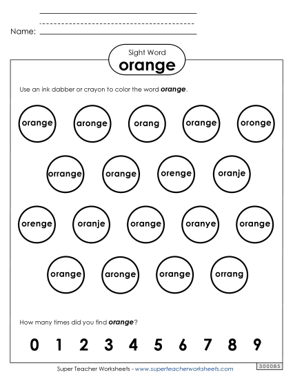 Dab or Color: Orange Dab or Color: Orange