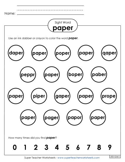 Dab or Color: Paper Dab or Color: Paper