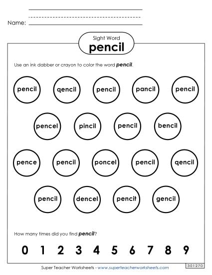 Dab or Color: Pencil Dab or Color: Pencil