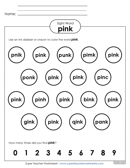 Dab or Color: Pink