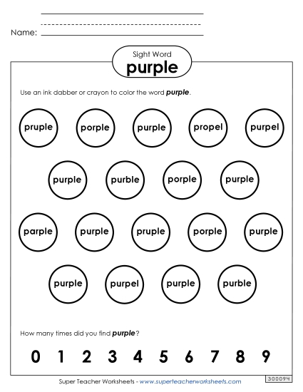 Dab or Color: Purple Dab or Color: Purple