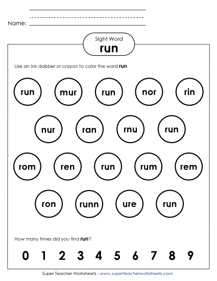 Dab or Color: Run Dab or Color: Run