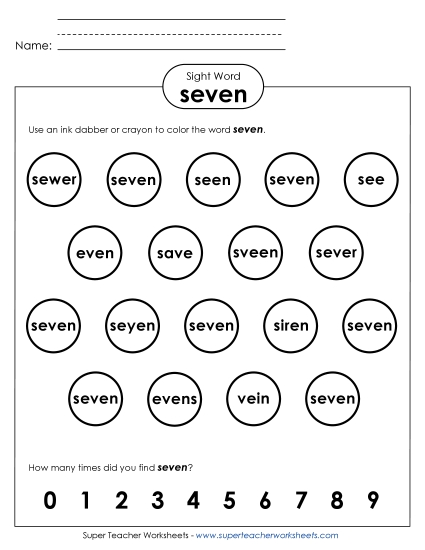 Dab or Color: Seven Dab or Color: Seven