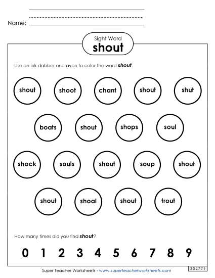 Dab or Color: Shout Dab or Color: Shout