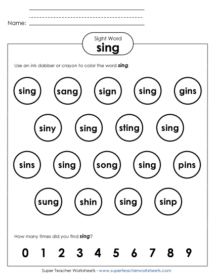 Dab or Color: Sing