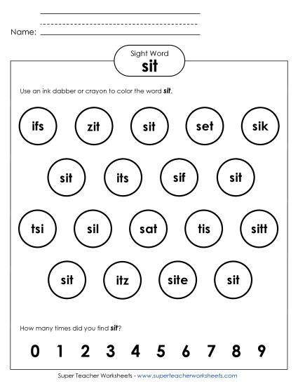 Dab or Color: Sit Dab or Color: Sit