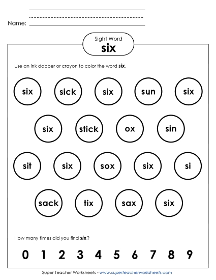 Dab or Color: Six Dab or Color: Six