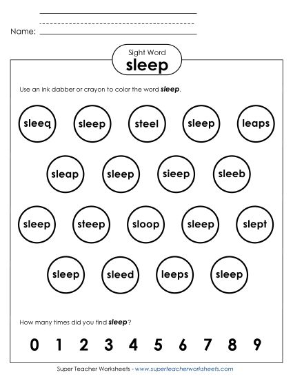 Dab or Color: Sleep