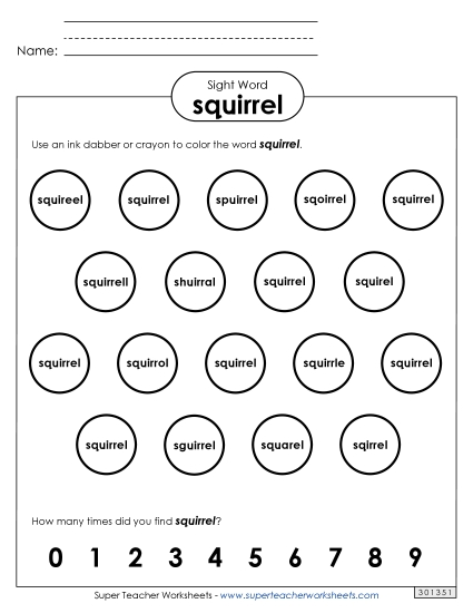 Dab or Color: Squirrel Dab or Color: Squirrel