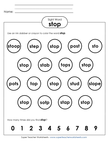 Dab or Color: Stop Dab or Color: Stop