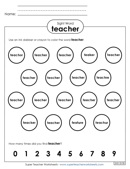 Dab or Color: Teacher Dab or Color: Teacher
