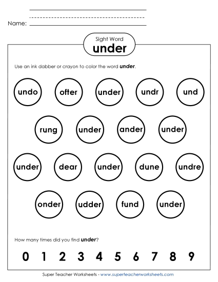 Dab or Color: Under Dab or Color: Under