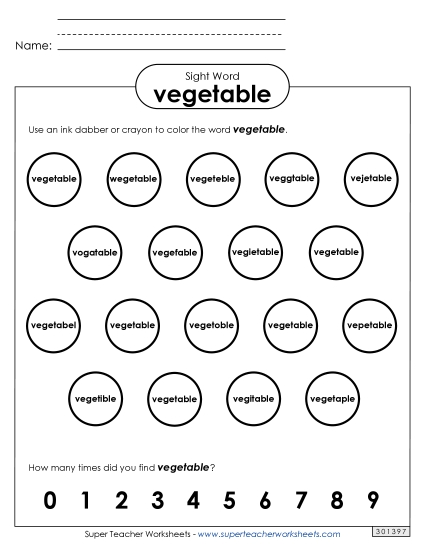 Dab or Color: Vegetable Dab or Color: Vegetable