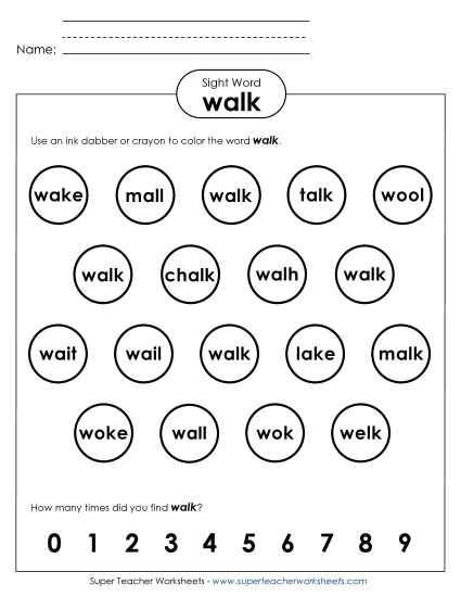 Dab or Color: Walk Dab or Color: Walk