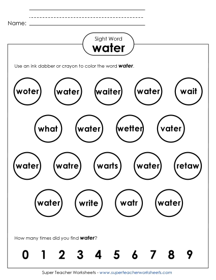 Dab or Color: Water Dab or Color: Water