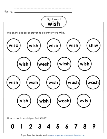 Dab or Color: Wish Dab or Color: Wish