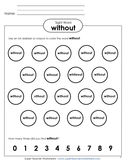 Dab or Color: Without Dab or Color: Without