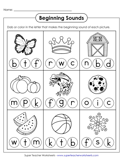 Dab the Letter Worksheets - Dab or Color Worksheet 4 (Printable PDF Worksheet) Dab the Letter Worksheets - Dab or Color Worksheet 4 (Printable PDF Worksheet)