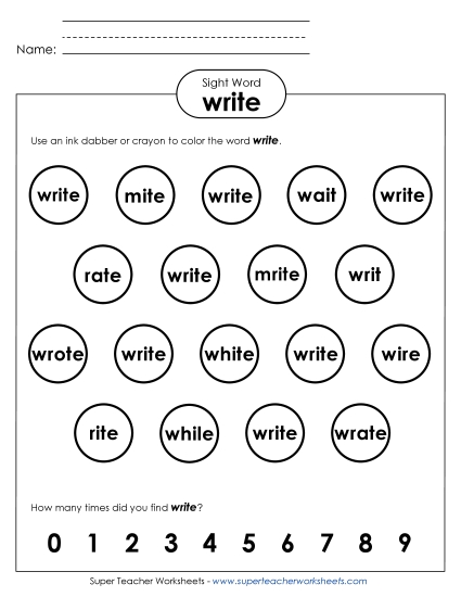 Dab or Color: Write Dab or Color: Write