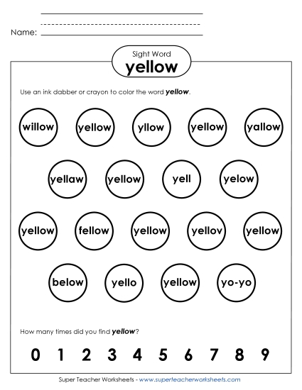 Dab or Color: Yellow Dab or Color: Yellow