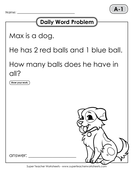 Daily Word Problems A-1 through A-5 Daily Word Problems A-1 through A-5