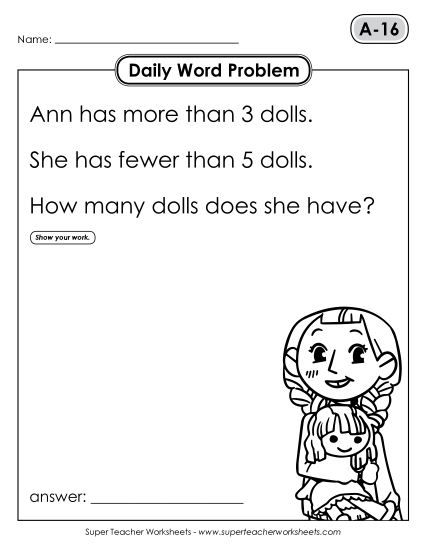 Daily Word Problems A-16 through A-20