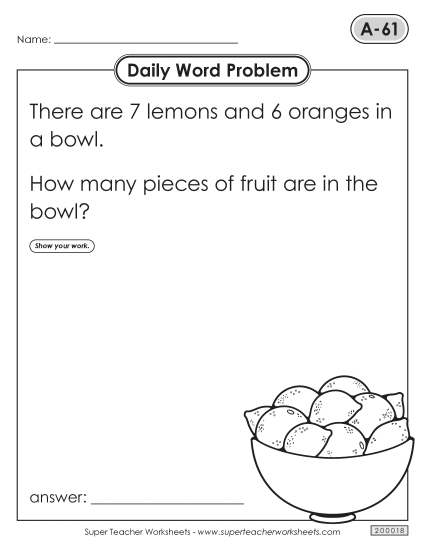 Daily Word Problems  A-61 through A-65