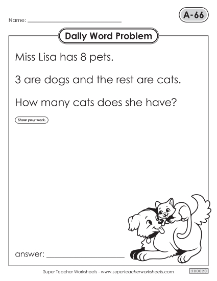 Daily Word Problems  A-66 through A-70