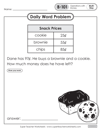 Daily Word Problems B-101 through B-105 Daily Word Problems B-101 through B-105