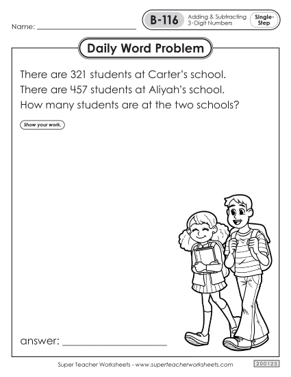 Daily Word Problems B-116 through B-120 Daily Word Problems B-116 through B-120