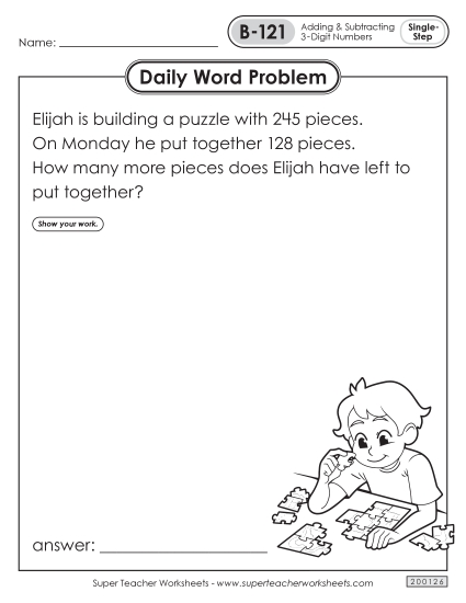 Daily Word Problems B-121 through B-125 Daily Word Problems B-121 through B-125