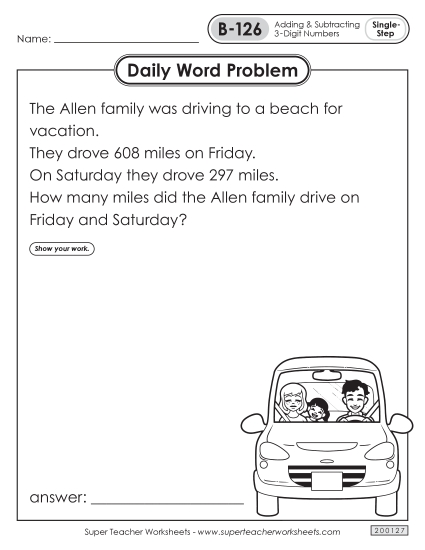Daily Word Problems B-126 through B-130 Daily Word Problems B-126 through B-130