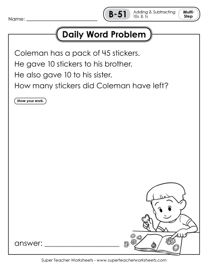 Daily Word Problems B-51 through B-55 Daily Word Problems B-51 through B-55