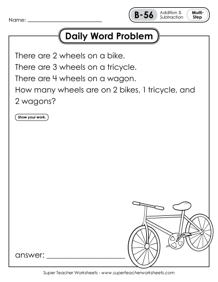 Daily Word Problems B-56 through B-60 Daily Word Problems B-56 through B-60