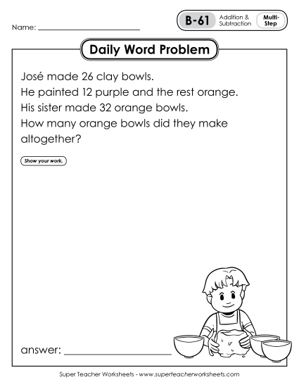 Daily Word Problems B-61 through B-65 Daily Word Problems B-61 through B-65