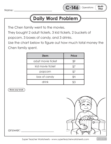 Daily Word Problems C-146 through C-150 Daily Word Problems C-146 through C-150