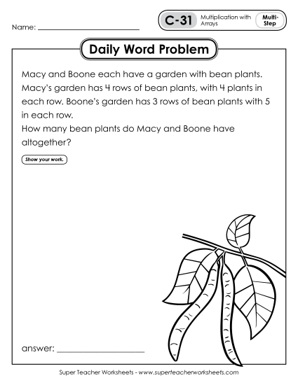 Daily Word Problems C-31 through C-35 Daily Word Problems C-31 through C-35