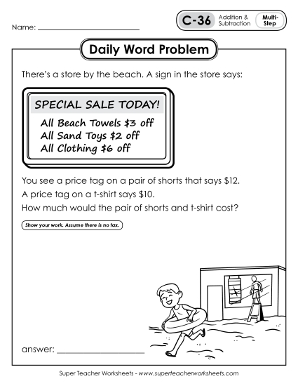 Daily Word Problems C-36 through C-40 Daily Word Problems C-36 through C-40