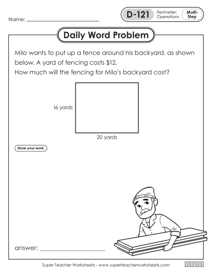 Daily Word Problems D-121 through D-125 Daily Word Problems D-121 through D-125