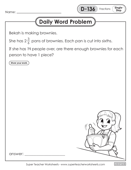 Daily Word Problems D-136 through D-140 Daily Word Problems D-136 through D-140