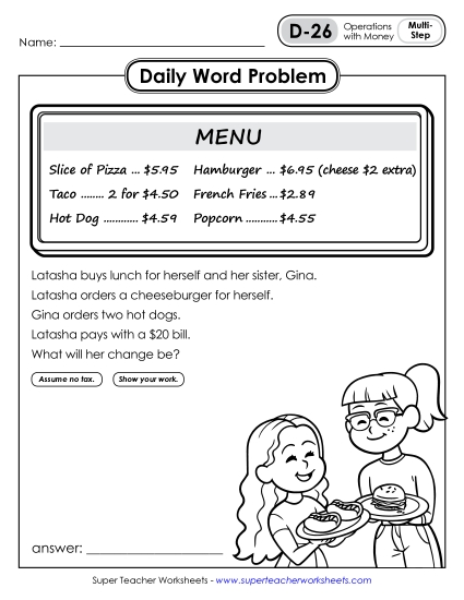 Daily Word Problems D-26 through D-30 Daily Word Problems D-26 through D-30