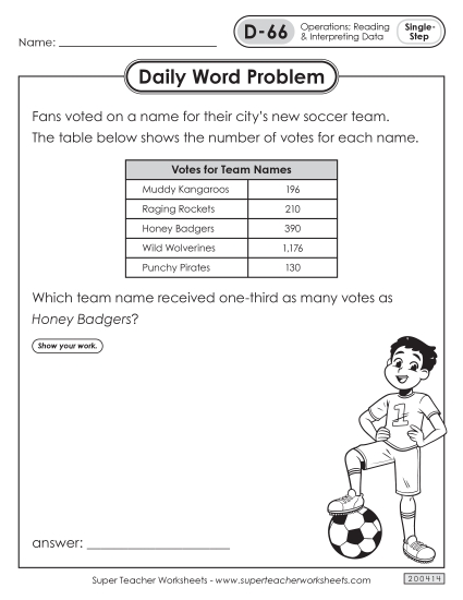 Daily Word Problems D-66 through D-70 Daily Word Problems D-66 through D-70