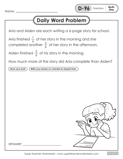Daily Word Problems D-96 through D-100 Daily Word Problems D-96 through D-100