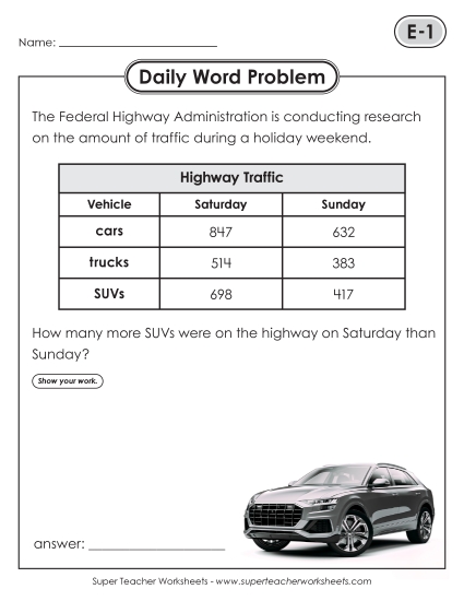 Daily Word Problems  E-1 through E-5